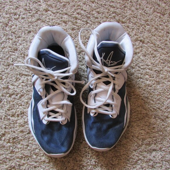 Navy Blue And White Basketball Shoes